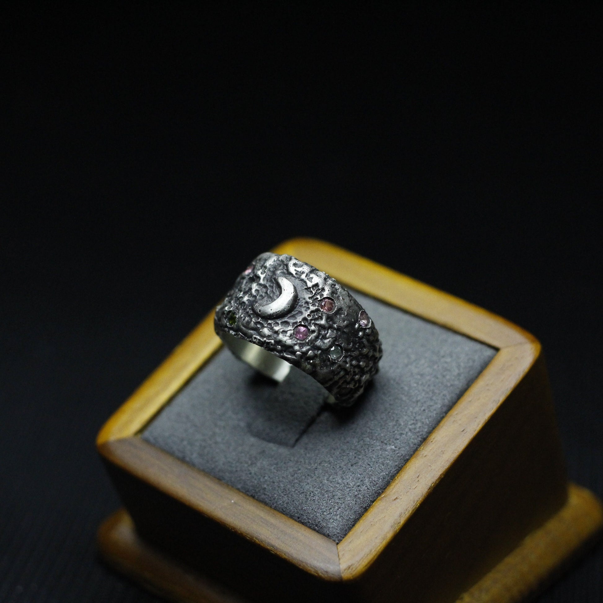 Sun and Moon Stars 925 Silver Rings,Gift for mother,Couple Rings, Inlaid Rings,Personality Gifts for Men and Women - Craftsmen made - SATANHORN