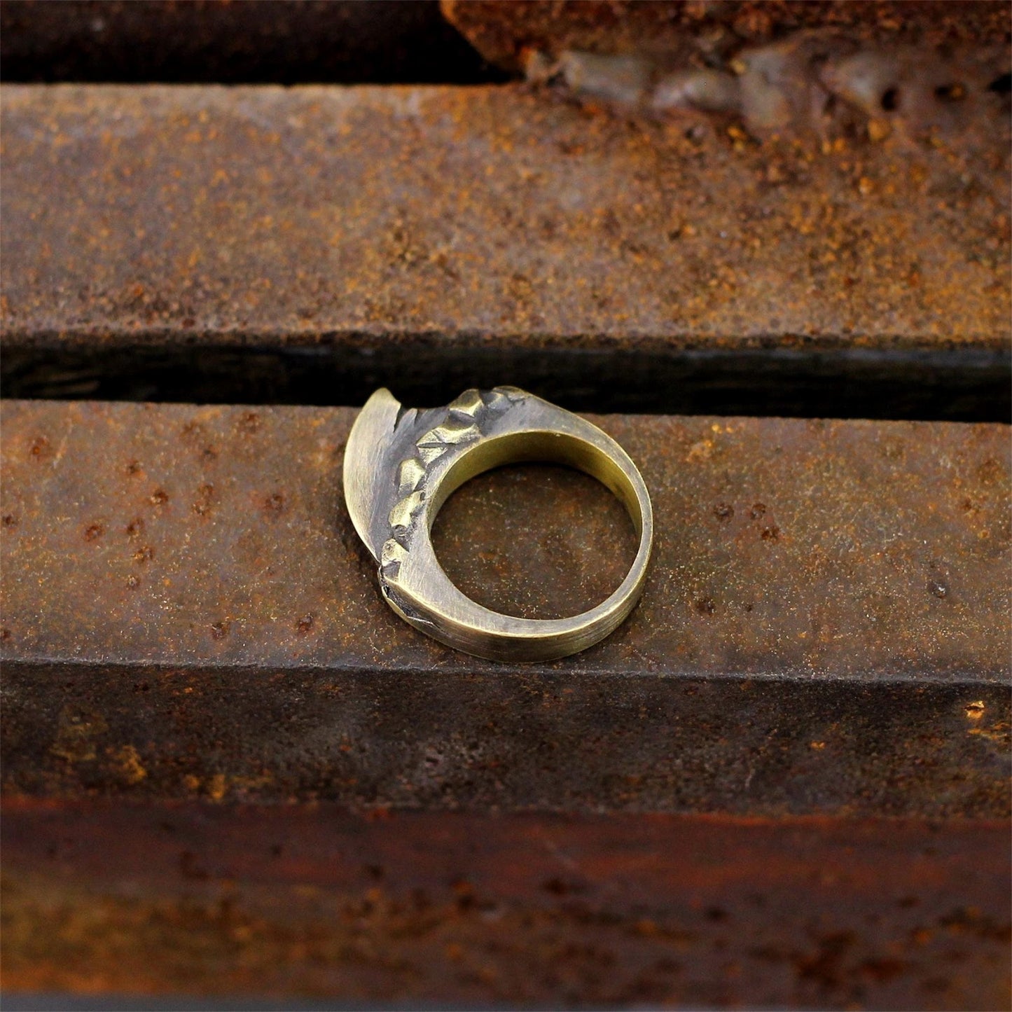 Shark fin 925 silver/brass Ring, ruthless killer Ring, sterling silver brass personality gift of the sea master - Craftsman made