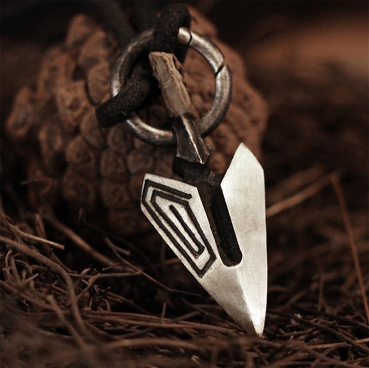 Arrow Cluster 925 Silver Pendant Necklace, Textured Cold Weapon Silver Jewelry, Personalized Creative Handmade Gift-Craftsman Made