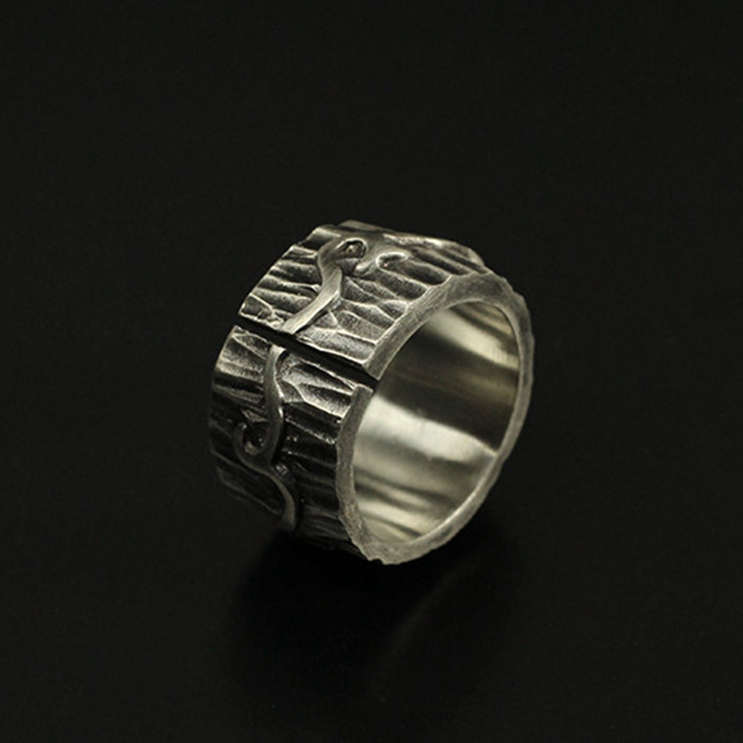 Viking Cask 925 Silver/Brass Ring，Barrel cross section ring，Northern Europe pirate ring,Silver ring-Craftsman made