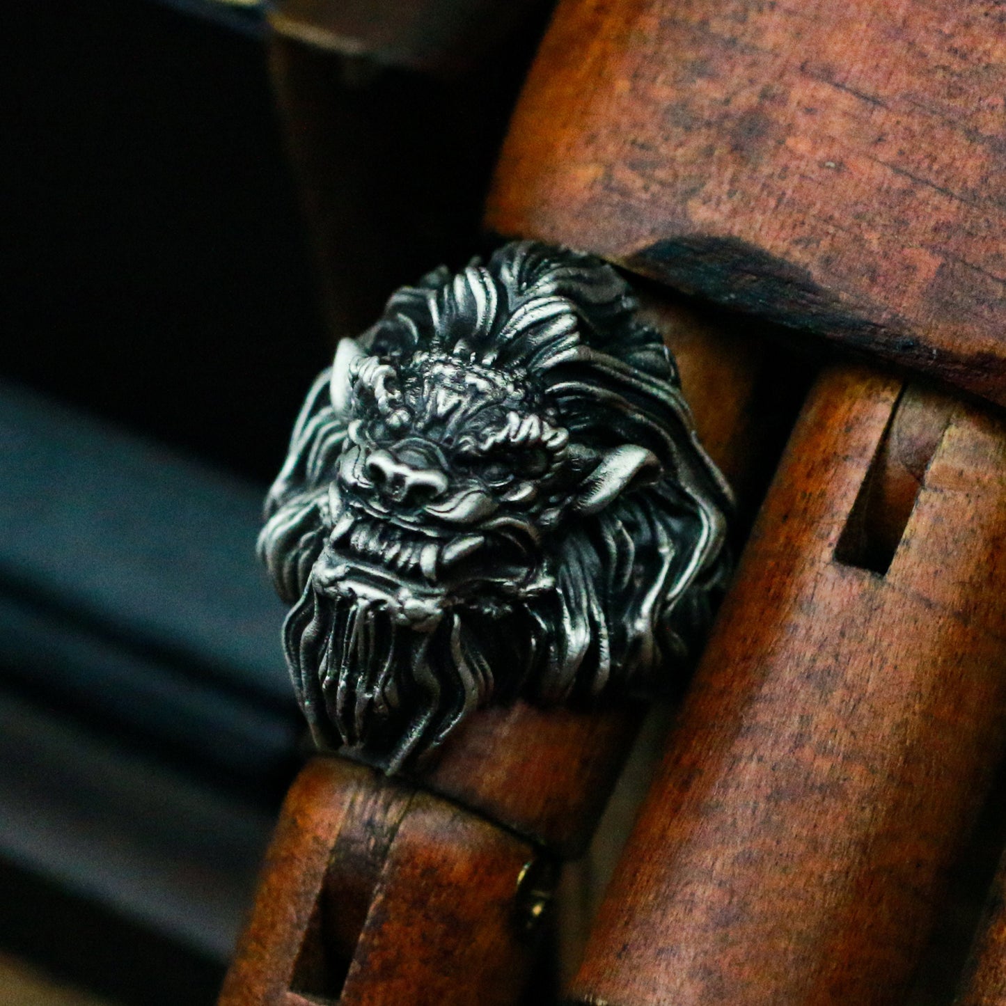 African lion 925 silver ring, majestic lion king silver ring, handmade silver ring for men-Craftsman made