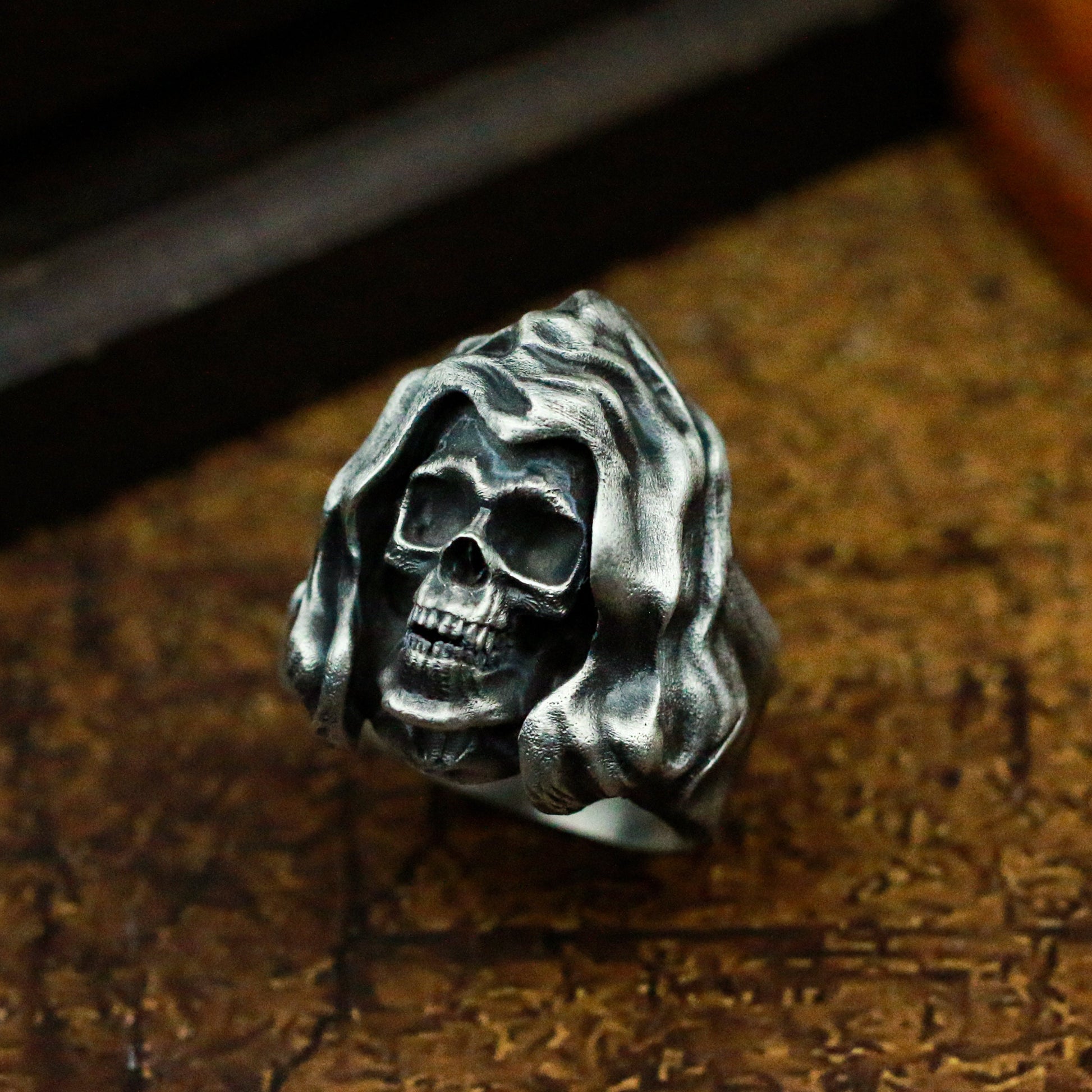 Grim Reaper 925 Silver Ring,Vintage Gothic Angel of Death Jewelry,Band Ring,Halloween Jewelry,elegant skull ring,Craftsman made - SATANHORN