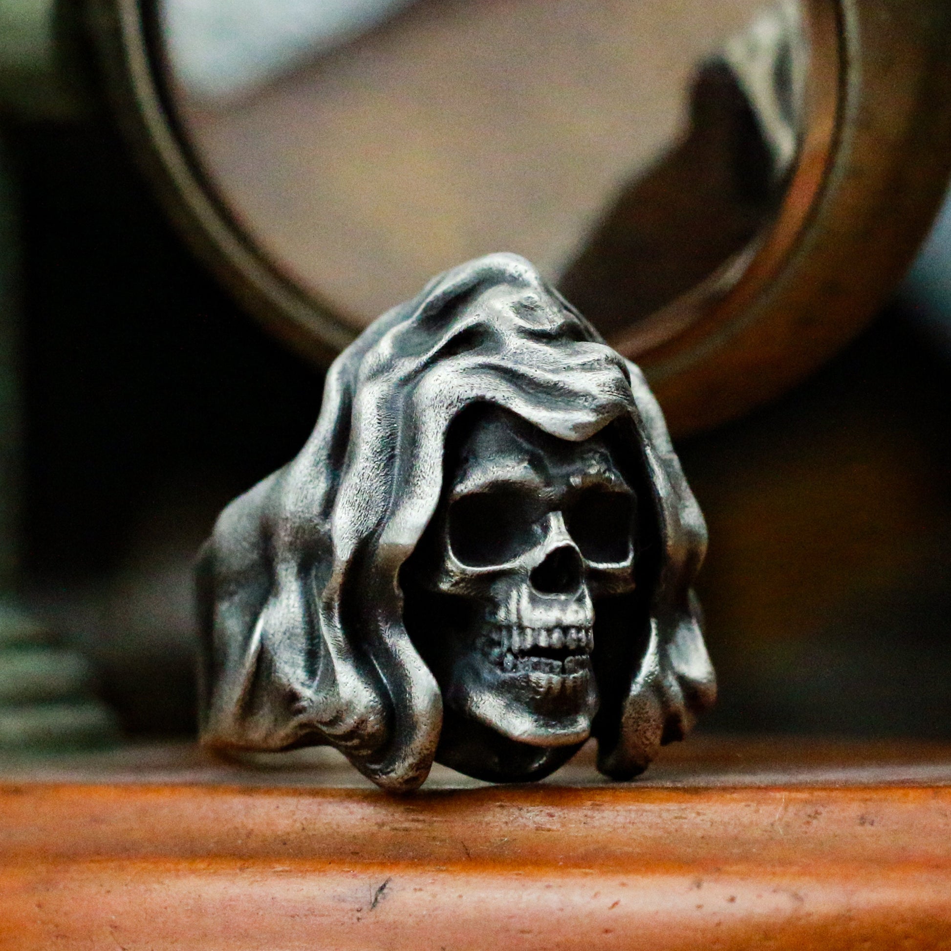 Grim Reaper 925 Silver Ring,Vintage Gothic Angel of Death Jewelry,Band Ring,Halloween Jewelry,elegant skull ring,Craftsman made - SATANHORN