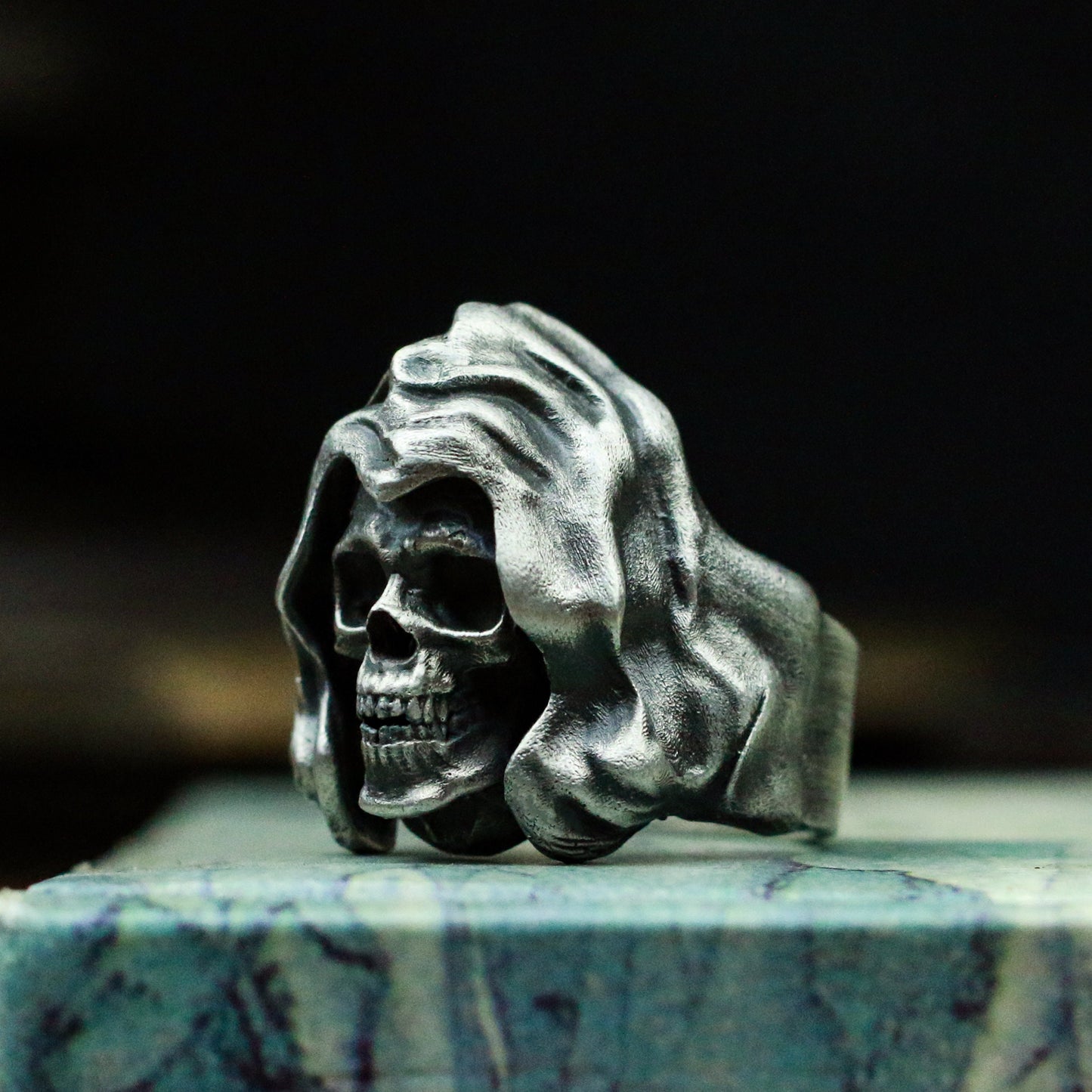 Grim Reaper 925 Silver Ring,Vintage Gothic Angel of Death Jewelry,Band Ring,Halloween Jewelry,elegant skull ring,Craftsman made - SATANHORN