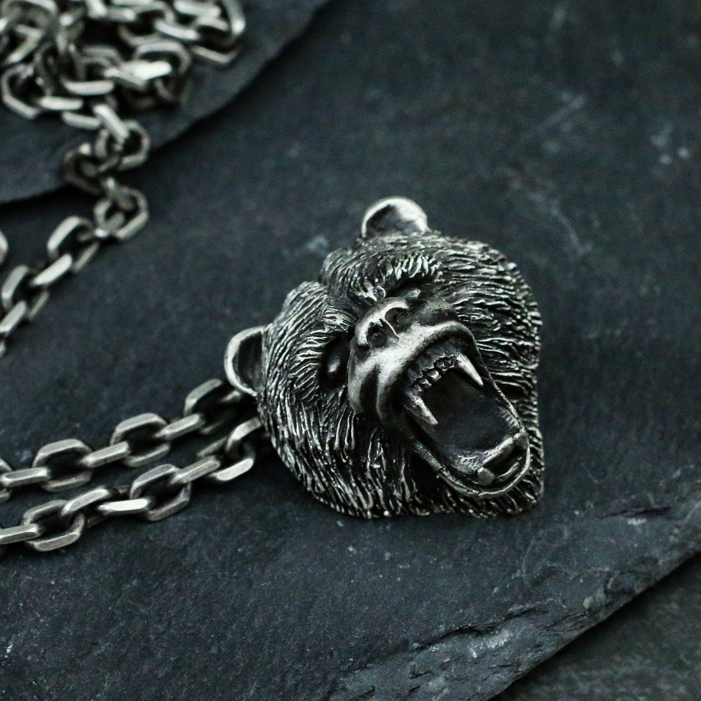 Brown bear 925 silver pendant/ring,Brown Bear Hunter's Men's Pendant,Animal necklace jewelry,Art Deco jewelry,Craftsman made