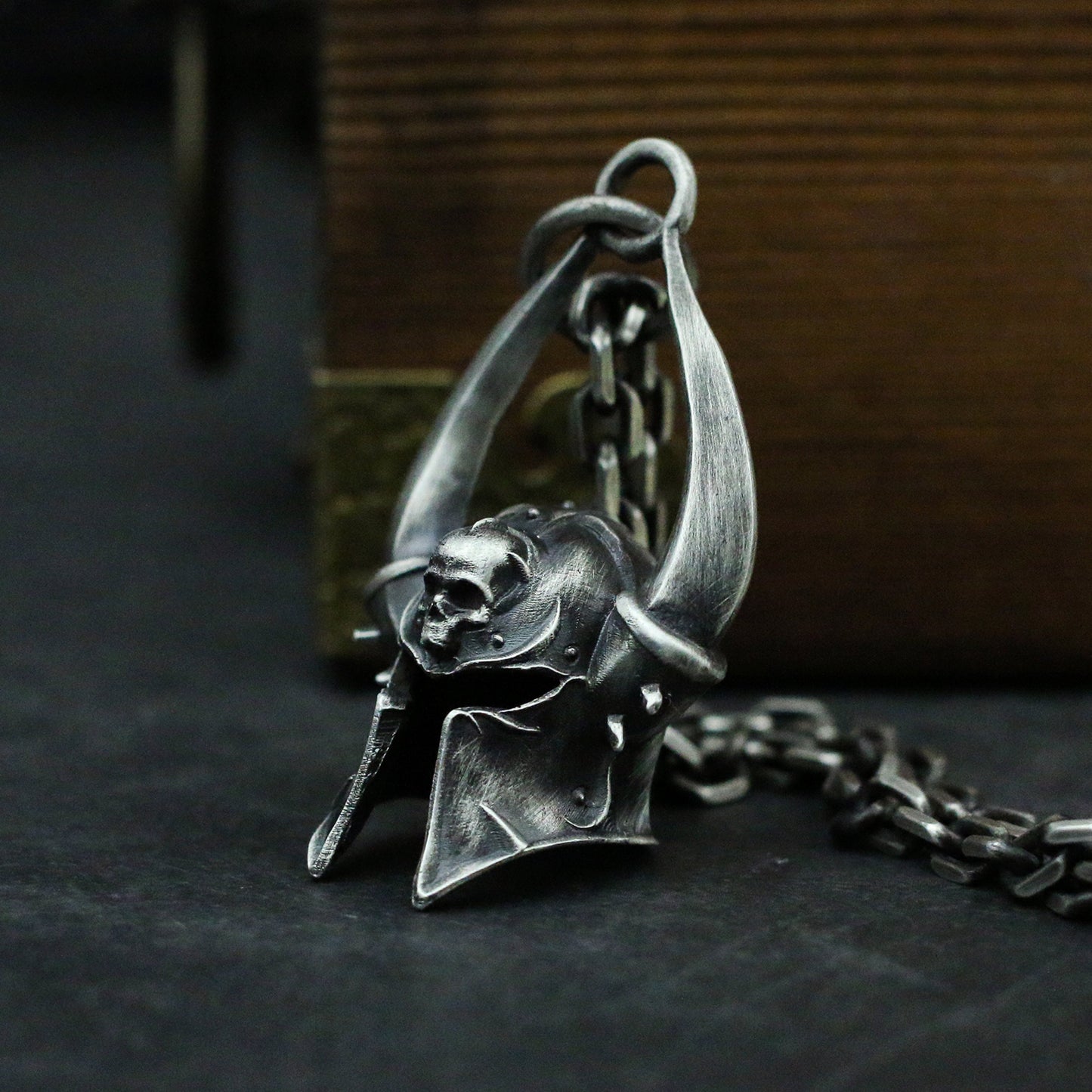 Chaos crusader helmet 925 sterling silver pendant, gladiator helmet pendant,War God Necklace-Craftsman made