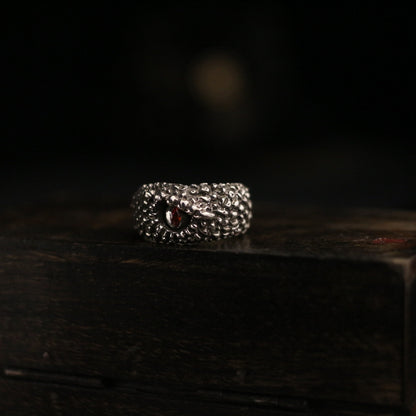 Viper's Eye 925 SilverRing,Ssnake Ruby Ring, Pet Snake Ring, Brass Sterling Silver Personalized Gift-Craftsman - SATANHORN