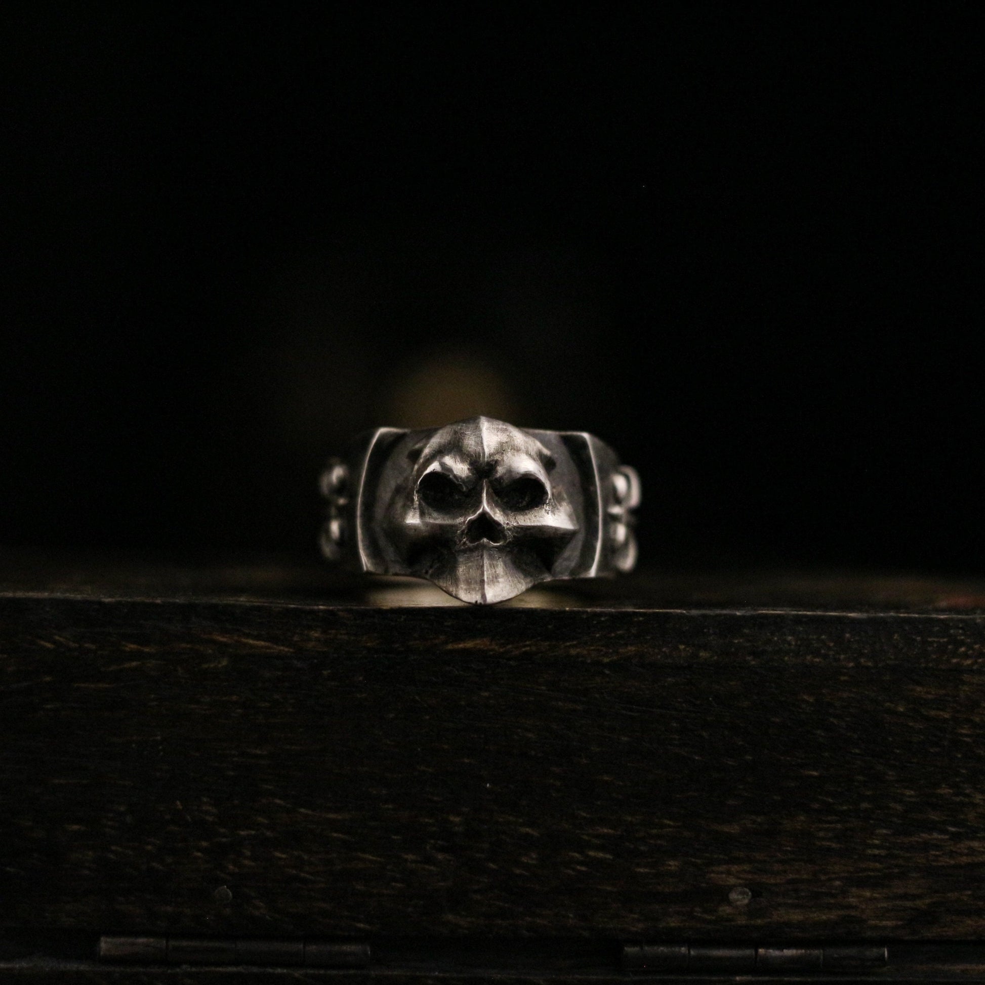 Printed skull 925 silver ring, unique skull ring, sterling silver ghost vintage gothic ring gift-craftsman made - SATANHORN