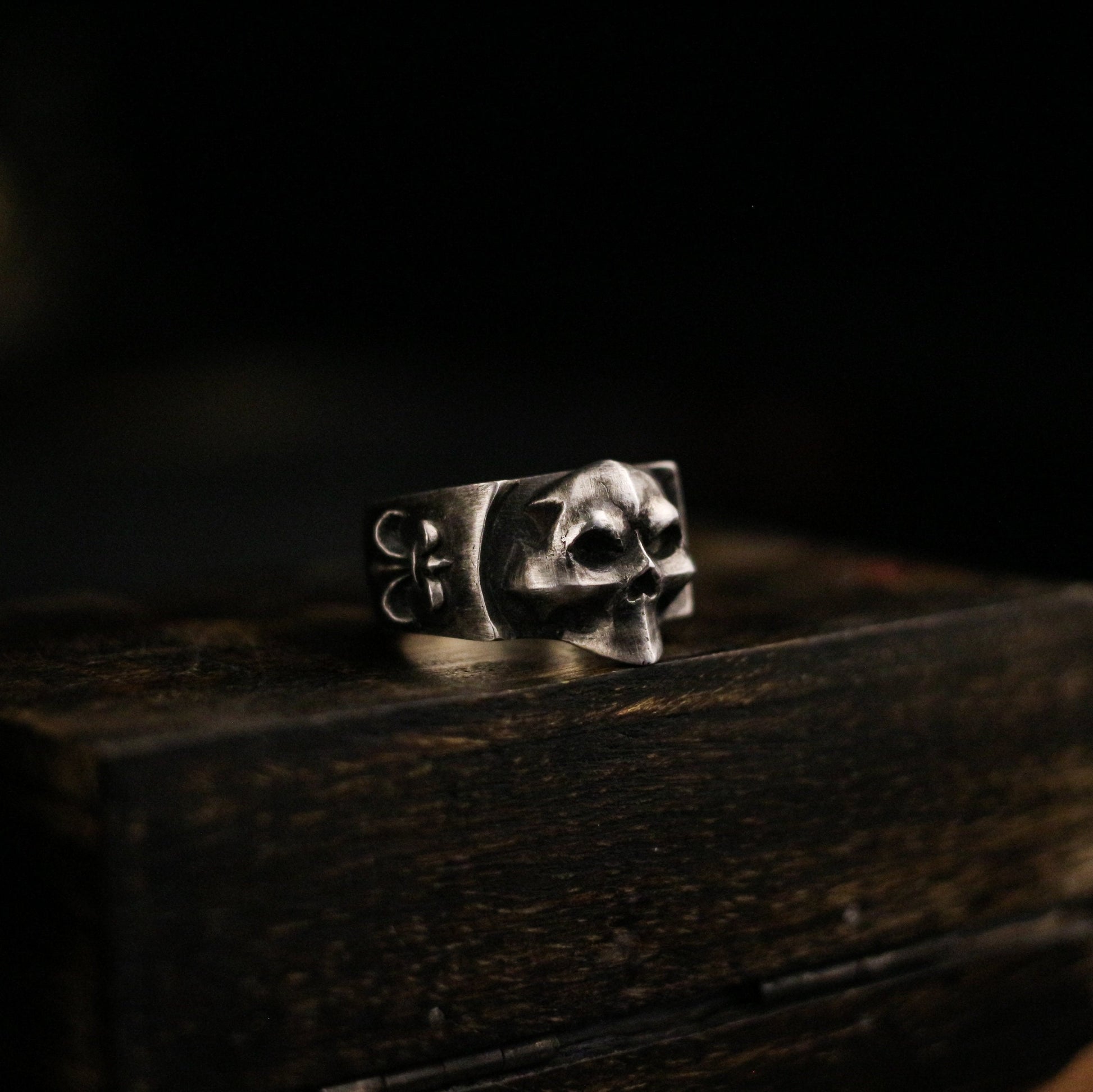 Printed skull 925 silver ring, unique skull ring, sterling silver ghost vintage gothic ring gift-craftsman made - SATANHORN