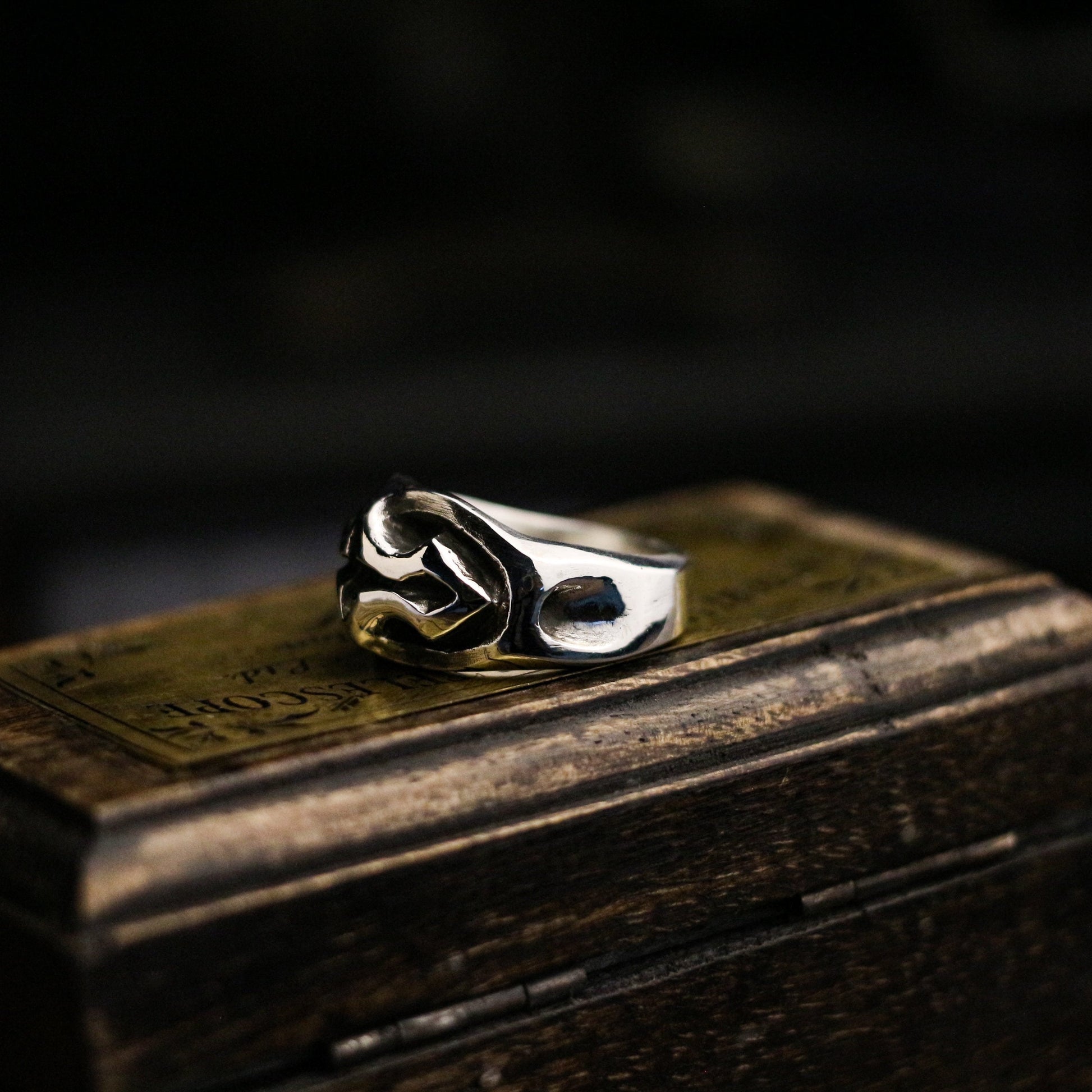 Palace style cross 925 silver ring, hand-printed and polished ring, sterling silver Gothic retro cyberpunk - Craftsman made - SATANHORN