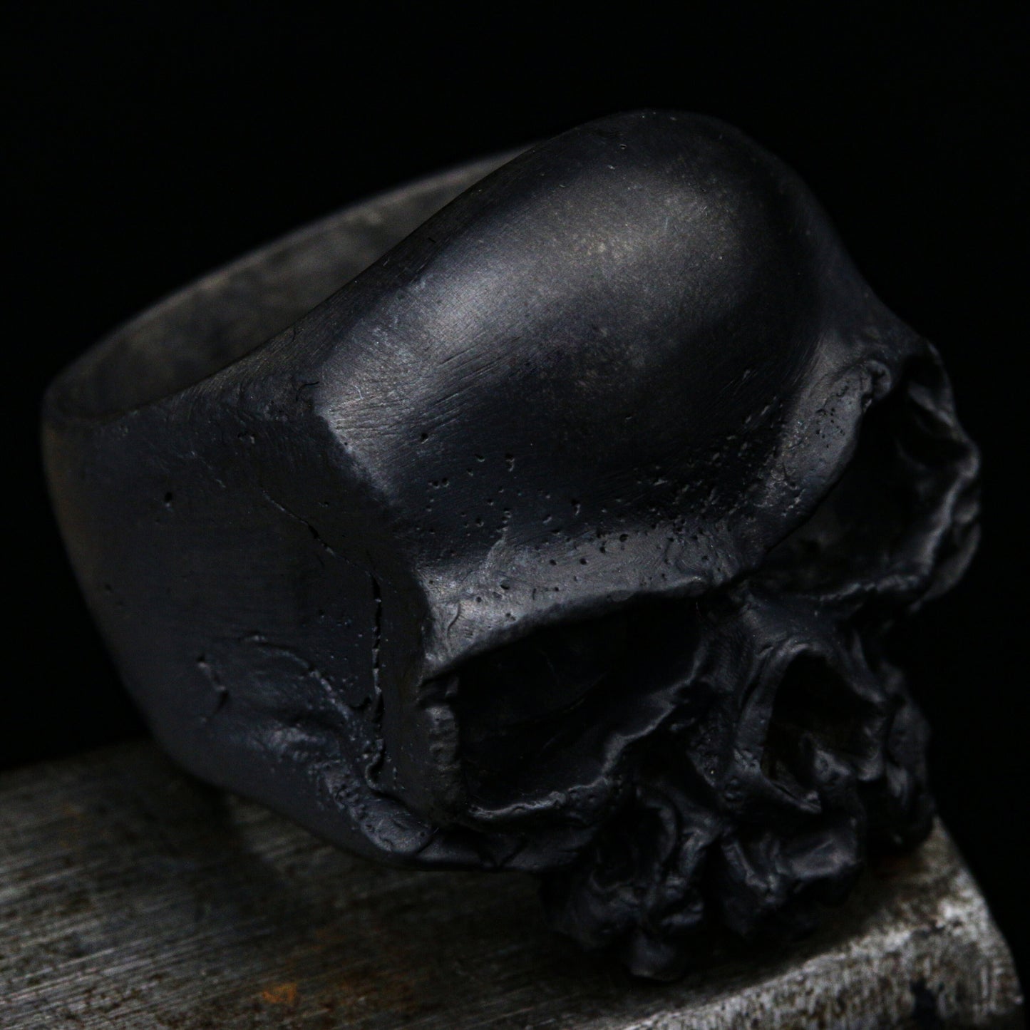 skull jewelry, Cool style skull ring, Decayed half jaw silver men skull biker masonic gothic handmade jewelry .925