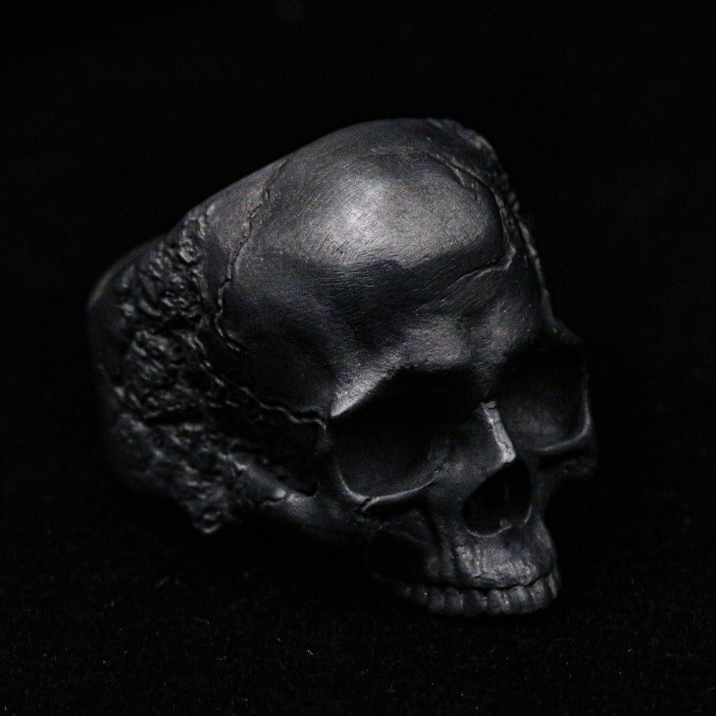 Skull ring, Skull ring for men, Gothic Ring, Standard half jaw silver men skull biker masonic rock handmade jewelry .925