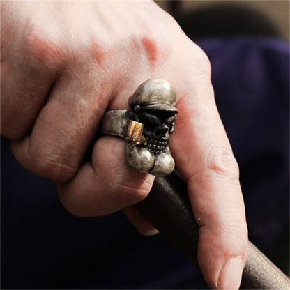 Popeye 925 silver ring, captain pipe ring, sterling silver and brass personalized gift for men - Craftsman made - SATANHORN