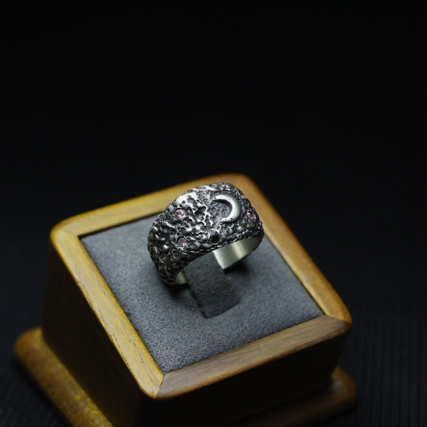 Sun and Moon Stars 925 Silver Rings,Gift for mother,Couple Rings, Inlaid Rings,Personality Gifts for Men and Women - Craftsmen made - SATANHORN