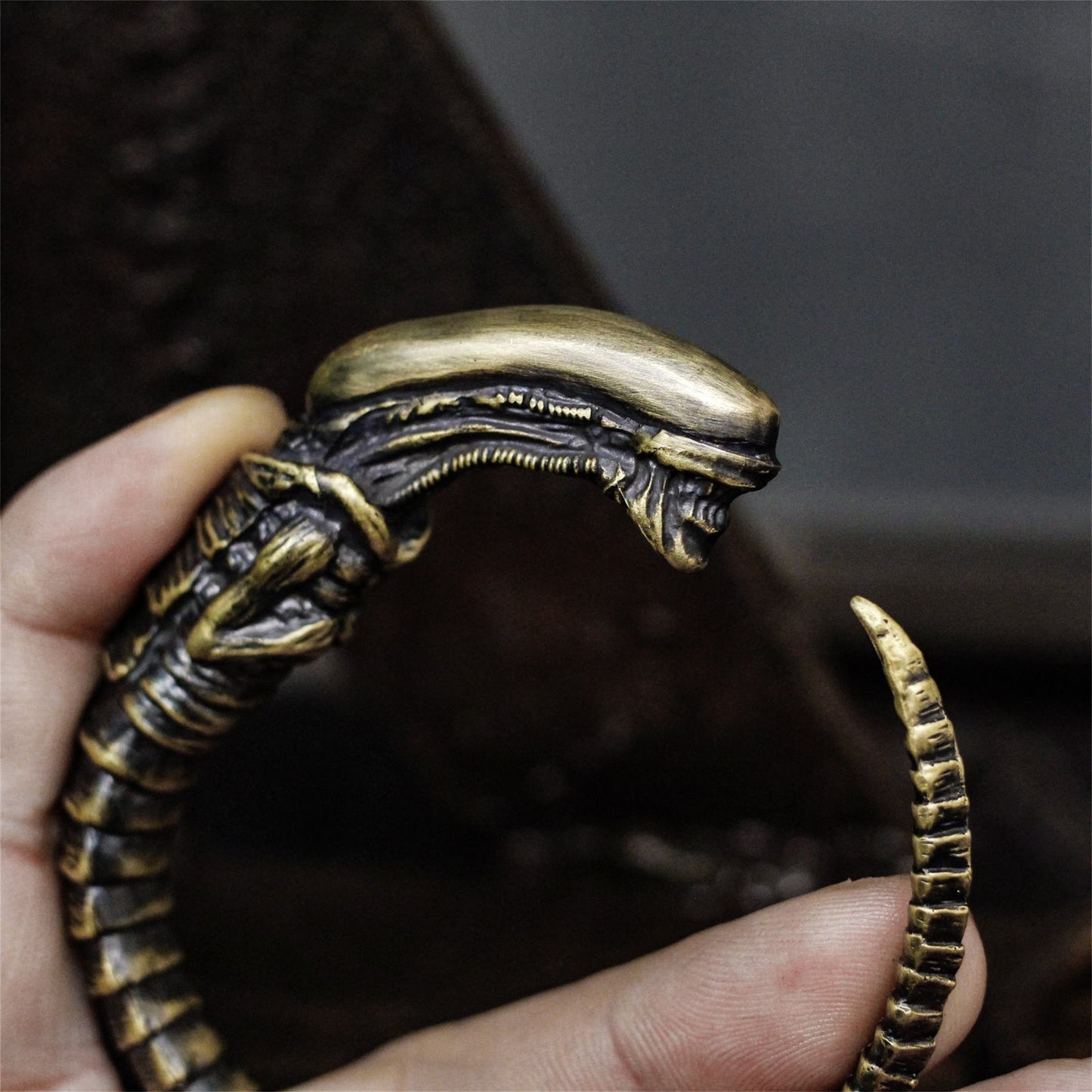 Alien 925 Silver/Brass Bangle, Monster Bracelet Bangles, Alien vs Predator, Personality Gifts for Men and Women-Craftsmanship