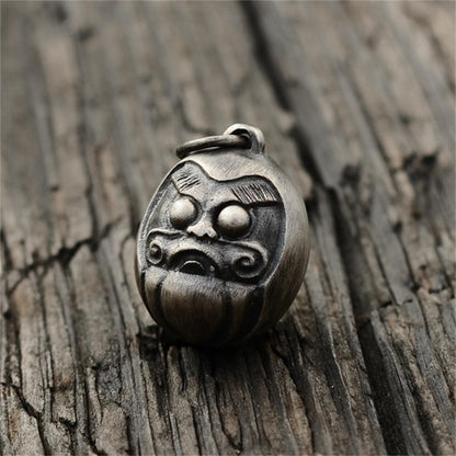 DARUMA 925 silver pendant necklace, tumbler sterling damo egg jewelry, personalized creative handmade gifts-craftsmen made - SATANHORN