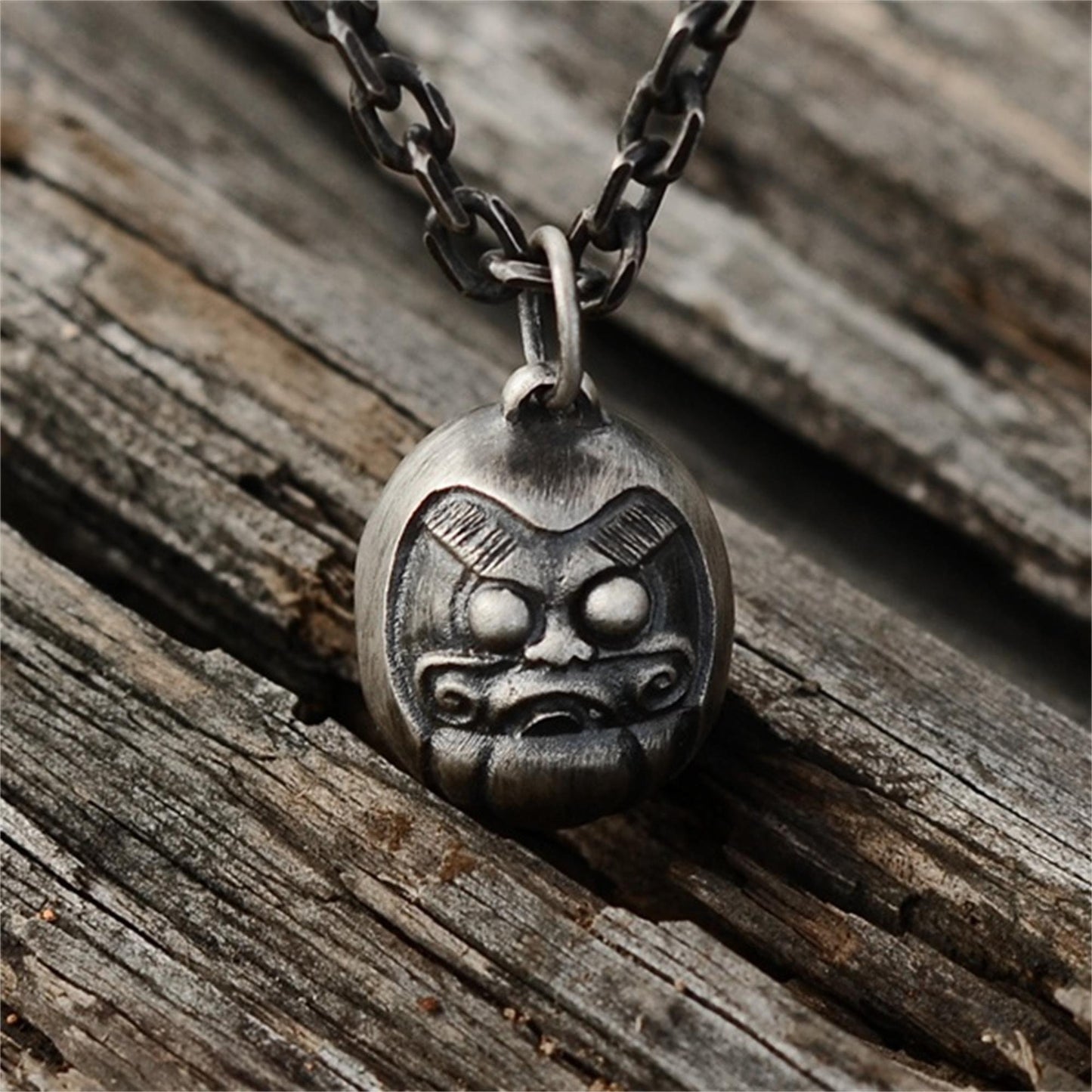 DARUMA 925 silver pendant necklace, tumbler sterling damo egg jewelry, personalized creative handmade gifts-craftsmen made