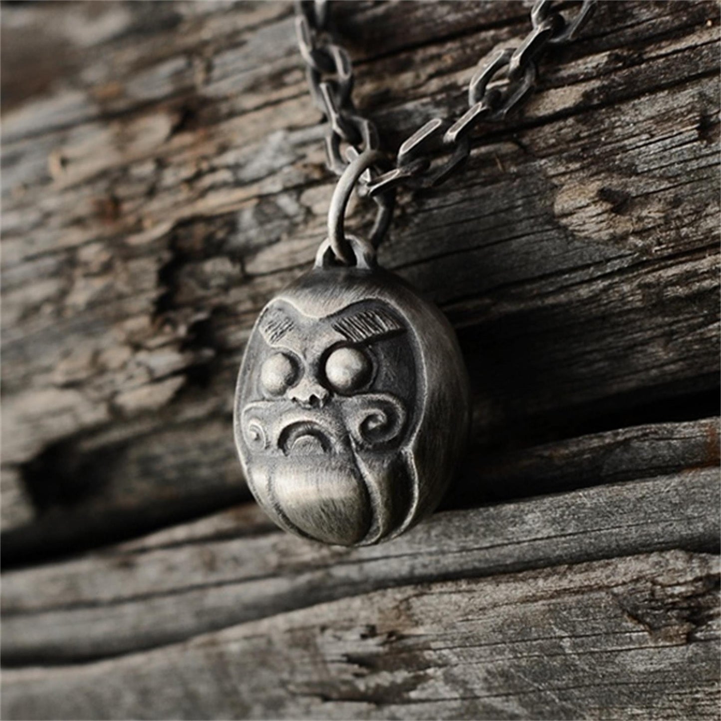 DARUMA 925 silver pendant necklace, tumbler sterling damo egg jewelry, personalized creative handmade gifts-craftsmen made