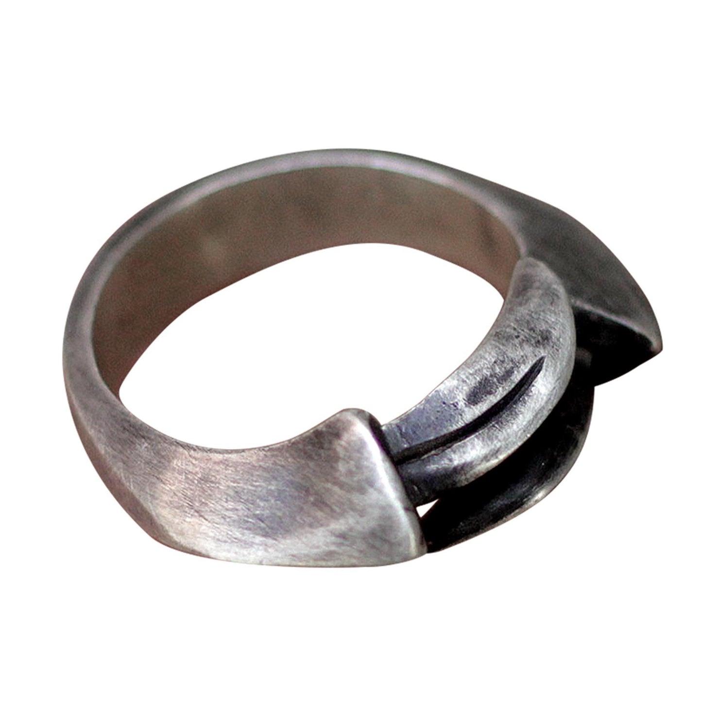 Original handmade opening non-takahashi feather claw tip 925 sterling silver retro simple art men and women ring---Craftsman made - SATANHORN
