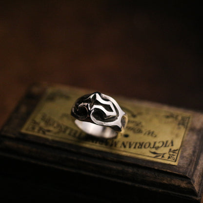 Palace style cross 925 silver ring, hand-printed and polished ring, sterling silver Gothic retro cyberpunk - Craftsman made - SATANHORN