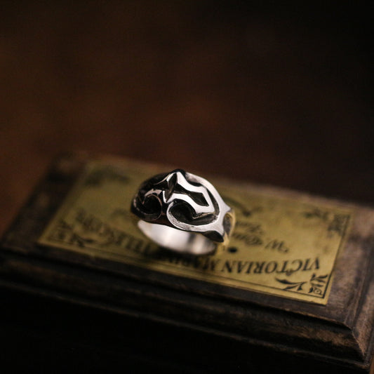 Palace style cross 925 silver ring, hand-printed and polished ring, sterling silver Gothic retro cyberpunk - Craftsman made - SATANHORN