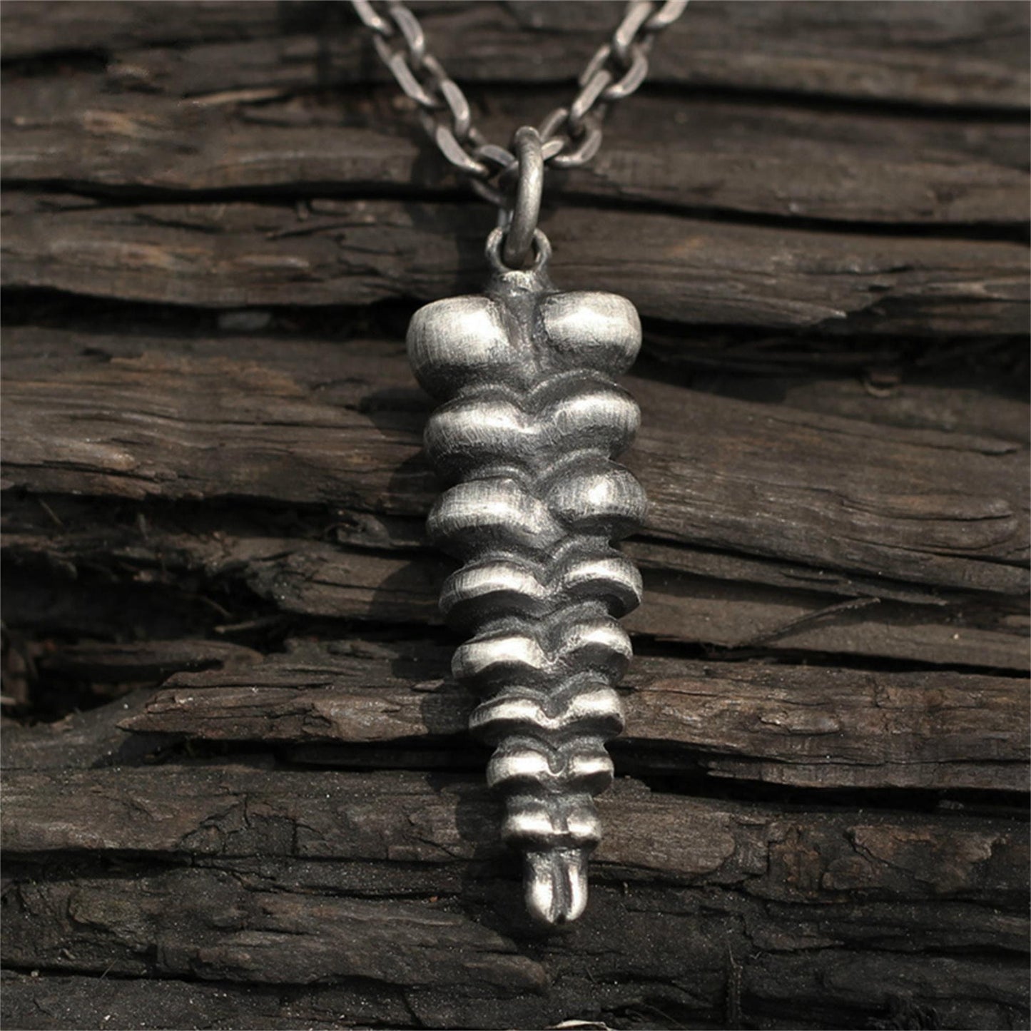 Rattlesnake Tail 925 Silver Pendant Necklace, Rattlesnake Viper Silver Jewelry, Personalized Creative Handmade Gift-Craftsman Made