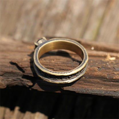 Inlaid garnet 925 silver ring, Gift for mother,gentleman woman gift ring sterling silver brass-craftsman made - SATANHORN