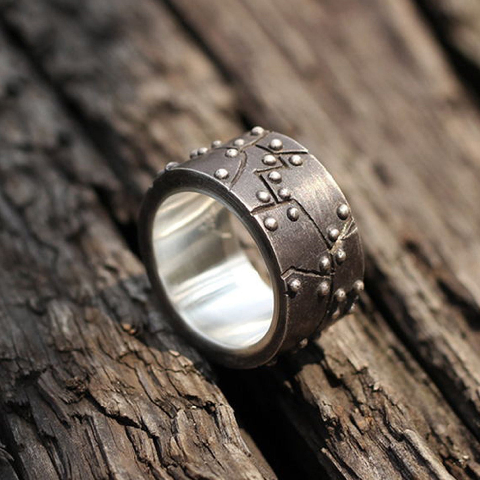 Rivet Deck 925 Silver Ring, sailor sailor ring, mecha stitching personalized ring gift-craftsman made - SATANHORN