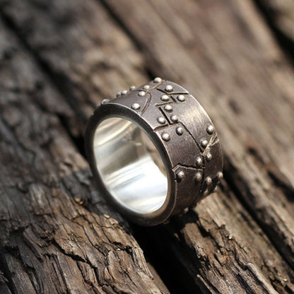 Rivet Deck 925 Silver Ring, sailor sailor ring, mecha stitching personalized ring gift-craftsman made - SATANHORN