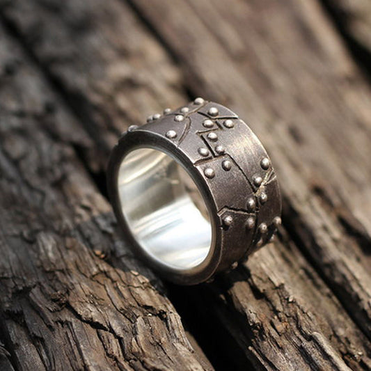 Rivet Deck 925 Silver Ring, sailor sailor ring, mecha stitching personalized ring gift-craftsman made - SATANHORN