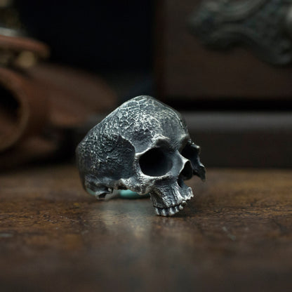 Half jaw skull 925 Silver Ring,Battle Damaged Skeleton 925 sterling silver ring handmade jewelry - SATANHORN