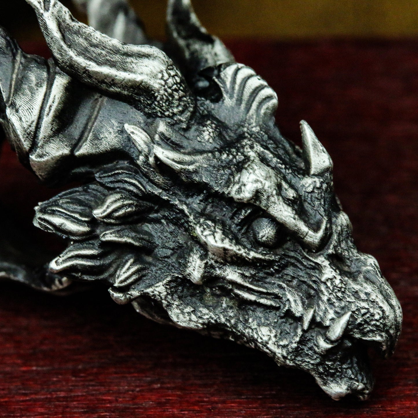 Evil dragon 925 Silver pendant necklace, domineering silver dragon head pendant necklace, handmade 925 silver pendant-Craftsman made