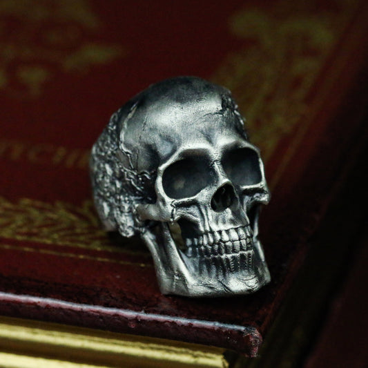 Classic Skull 925 Silver Ring,Mens Skull Ring Sterling Warrior Skull,Band Ring,Cold Ring,Halloween Jewelry,elegant skull ring-Craftsman made - SATANHORN
