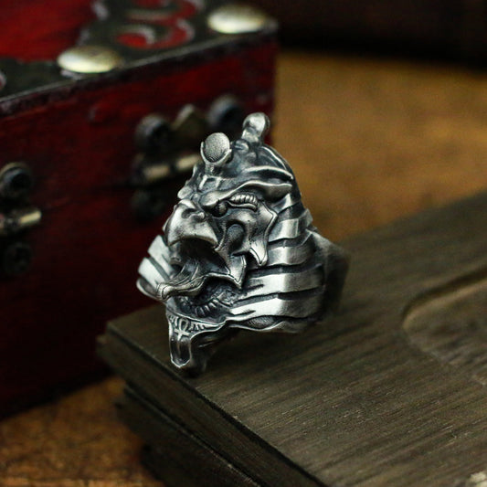 Horus 925 silver ring, Eye of Horus, Egyptian mythical patron saint, silver jewelry, body protection silver ring-Craftsman made - SATANHORN