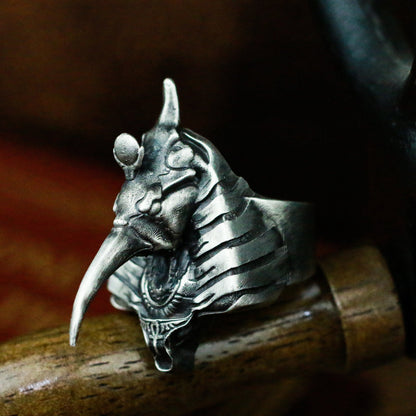 Thoth 925 silver ring, The god of wisdom, Egyptian mythological silver jewelry, silver ring for protection-Craftsmen made - SATANHORN
