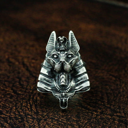 Bastet 925 silver ring, ancient Egyptian cat god totem silver ring jewelry, body silver ring-Craftsmen made - SATANHORN