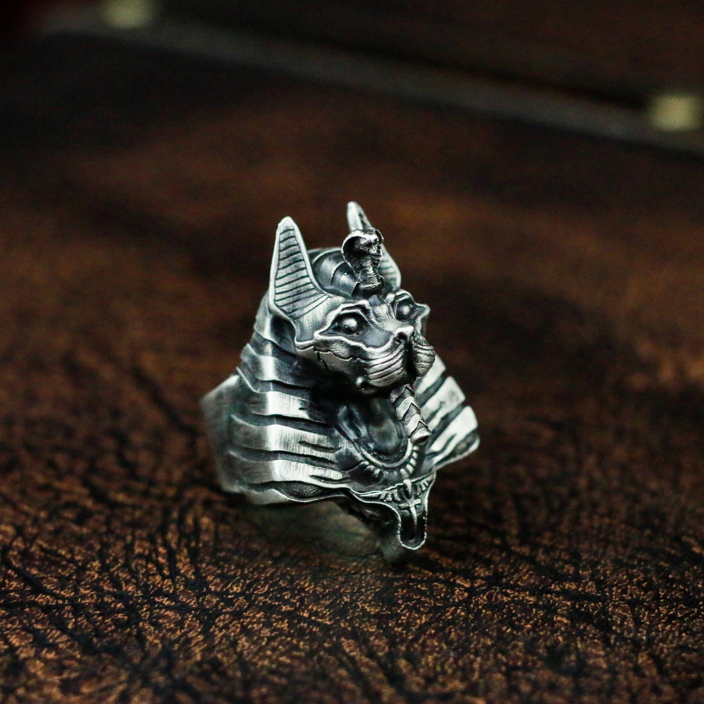 Bastet 925 silver ring, ancient Egyptian cat god totem silver ring jewelry, body silver ring-Craftsmen made