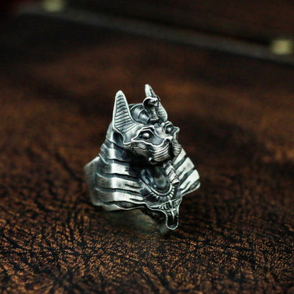 Bastet 925 silver ring, ancient Egyptian cat god totem silver ring jewelry, body silver ring-Craftsmen made - SATANHORN