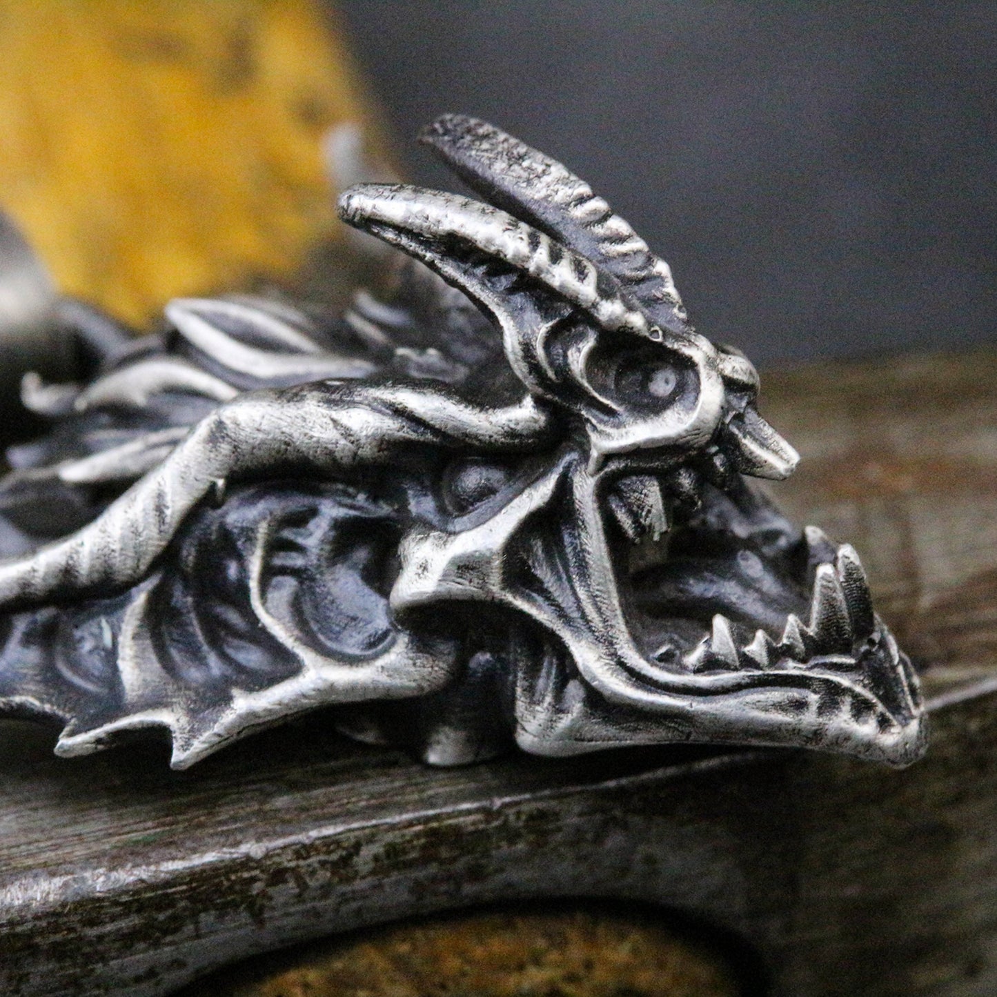 Gargoyle Vampire 925 Silver Pendant Necklace, Gothic Bat Silver Pendant Necklace, Unique Individual Silver Jewelry-Craftsman made