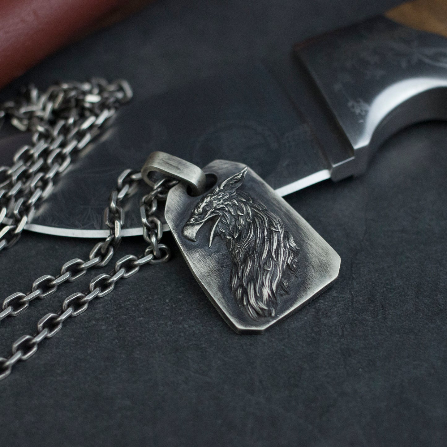 Griffin 925 silver pendant necklace,Bald Sea Eagle Silver Pendant Necklace Tag, Eagle Seagull Silver Brass Pendant Necklace-Craftsman Made