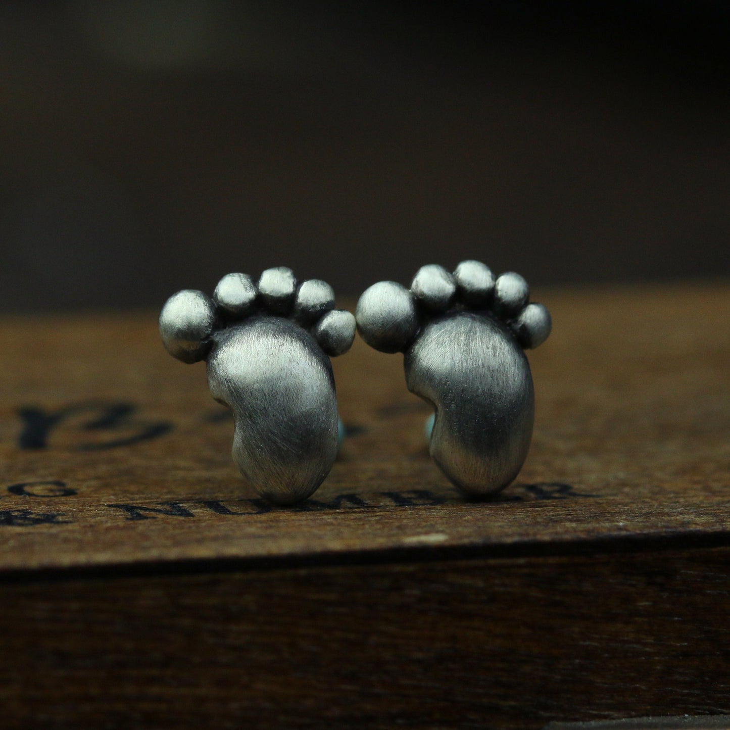 Baby feet sterling silver earrings