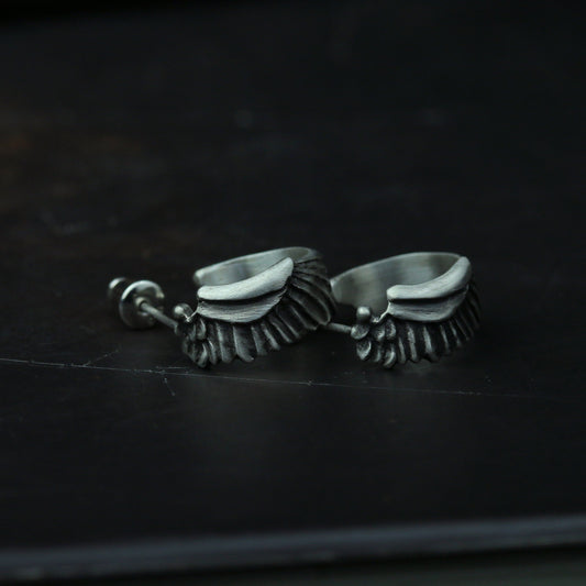 silver angel wing hoop earrings jewelry