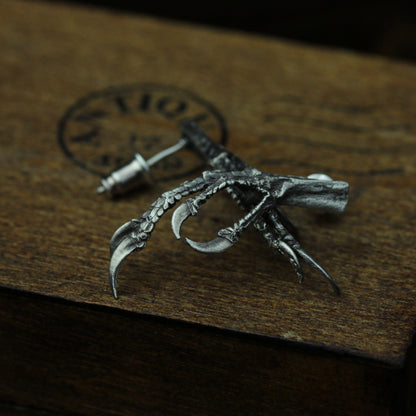 Sterling silver bird claw earrings