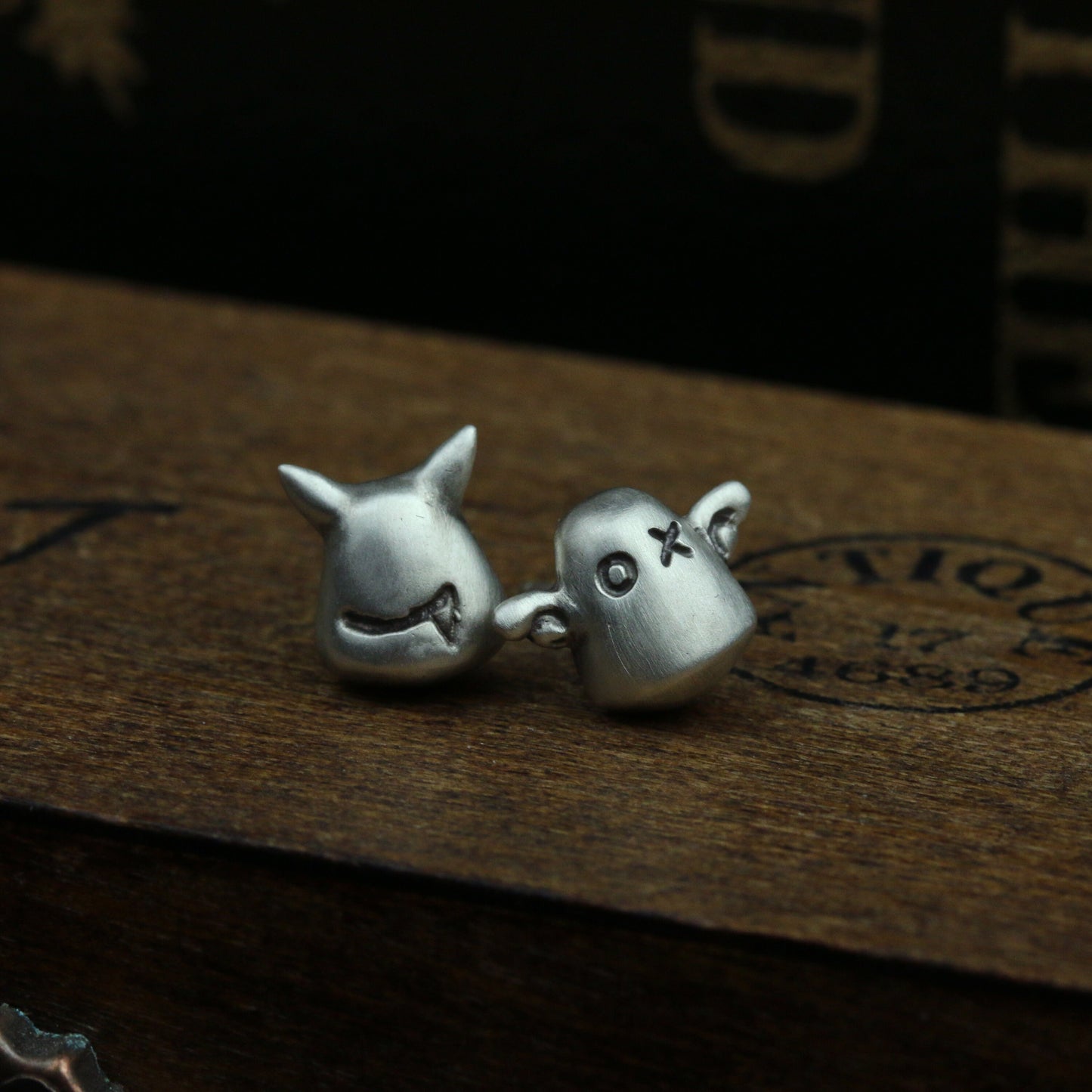 Angel Devil Earring Jewelry, Cute Small Earrings, Gift for Her - Handmade