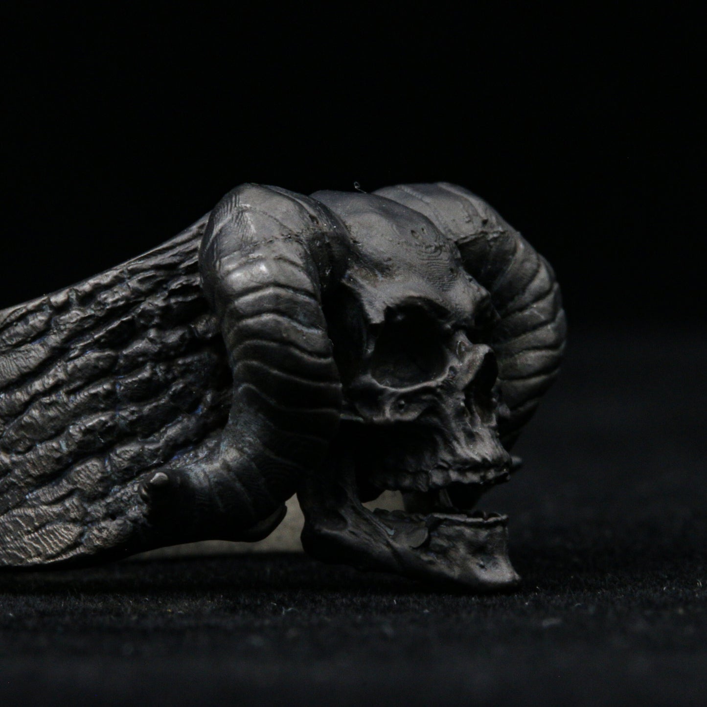 925 Claw Horn Skull Ring, Vintage Silver Ring, Men's Punk Ring, Men's Skull Ring, Death Ring, Skull Jewelry Masonic Rock Locomotive Ring