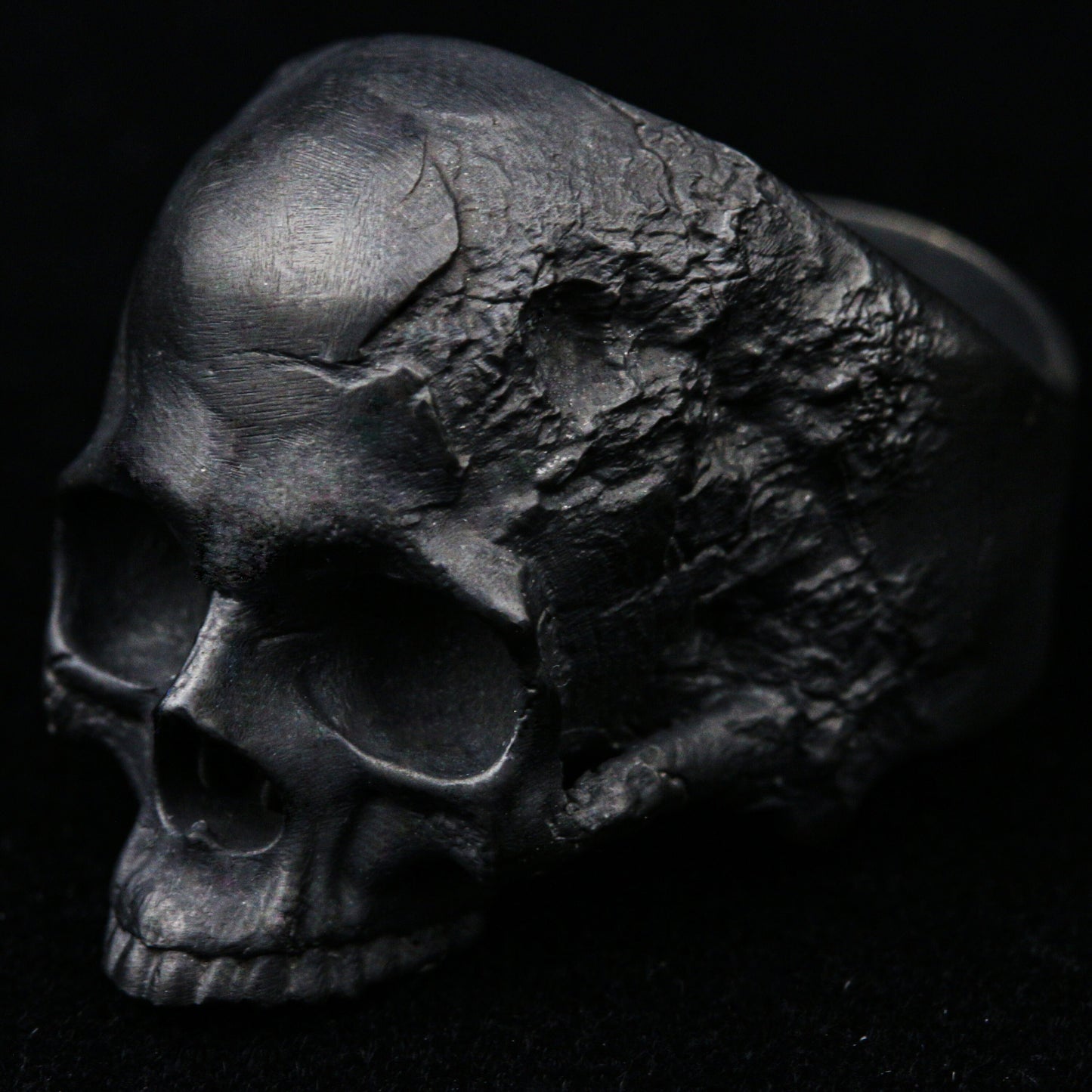 Skull ring, Skull ring for men, Gothic Ring, Standard half jaw silver men skull biker masonic rock handmade jewelry .925