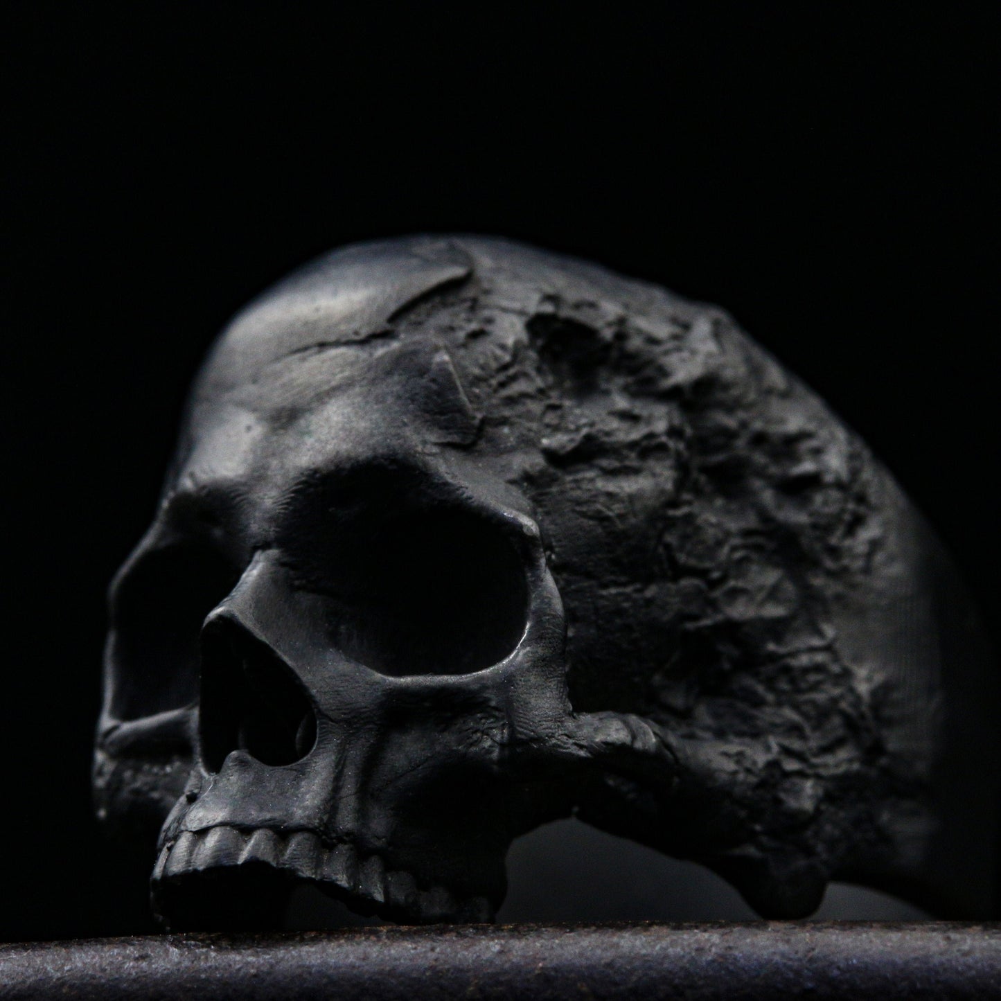 Skull ring, Skull ring for men, Gothic Ring, Standard half jaw silver men skull biker masonic rock handmade jewelry .925