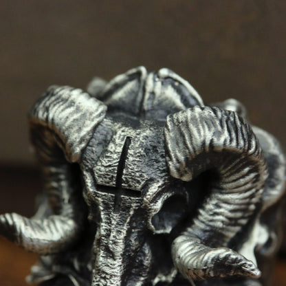 Sheep head skull 925 Silver Ring, evil mythological belief dark pendant necklace - Craftsman made - SATANHORN