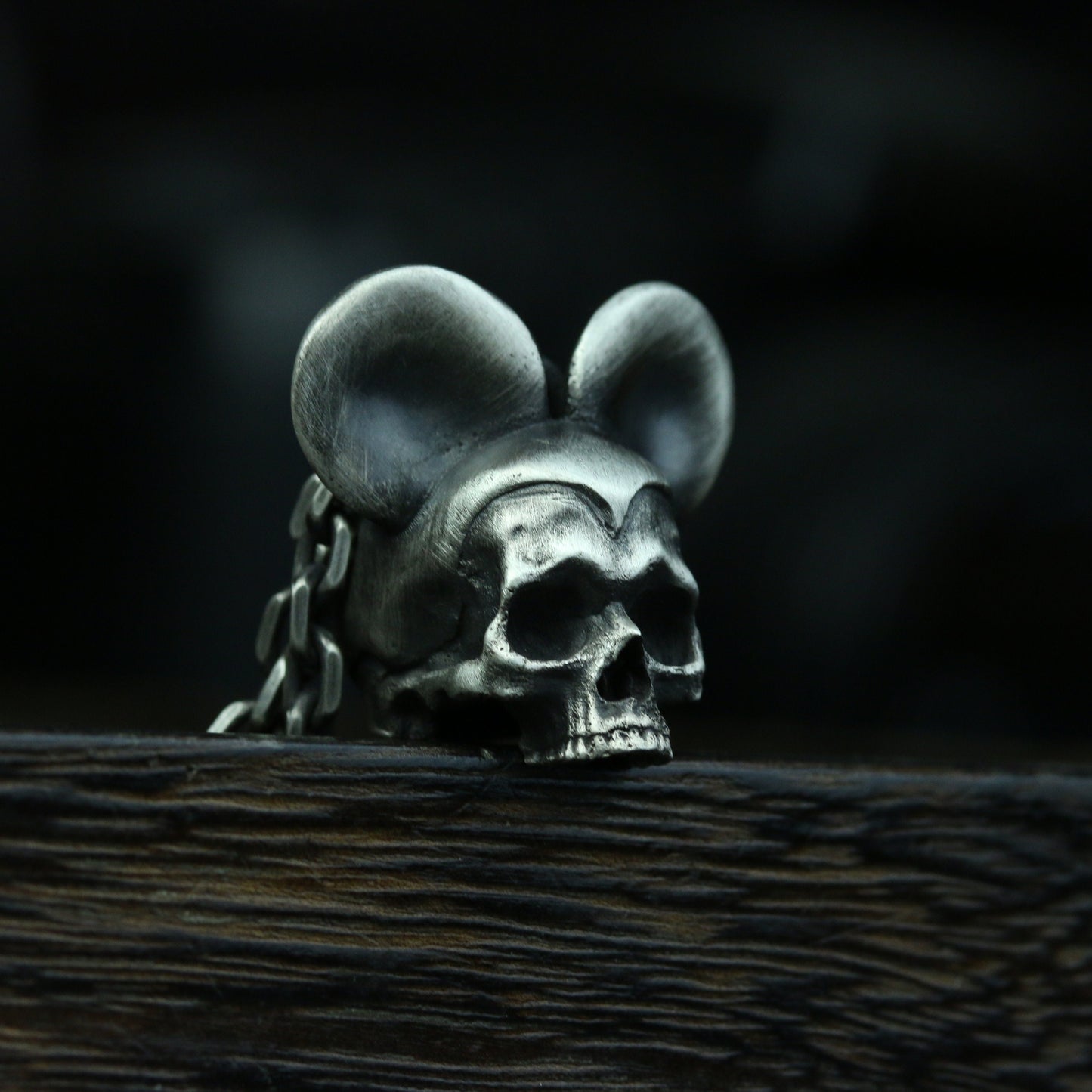 Mickey Mouse Skull 925Silver Pendant, Dark Gothic Style Sterling Silver Pendant Necklace, Disney Unique Personalized Gift-Craftsman Made