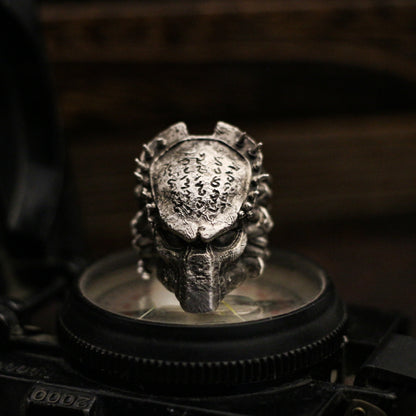 Alien Predator 925 Silver Ring, Predator Mask and Skull Ring, Jewelry of Predator-Craftsmen made - SATANHORN